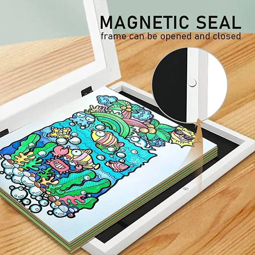 Magnetic Front-Open Kids Art Frames for Easy Display of Posters, Photos, Drawings, and Paintings - Home Decor Solution